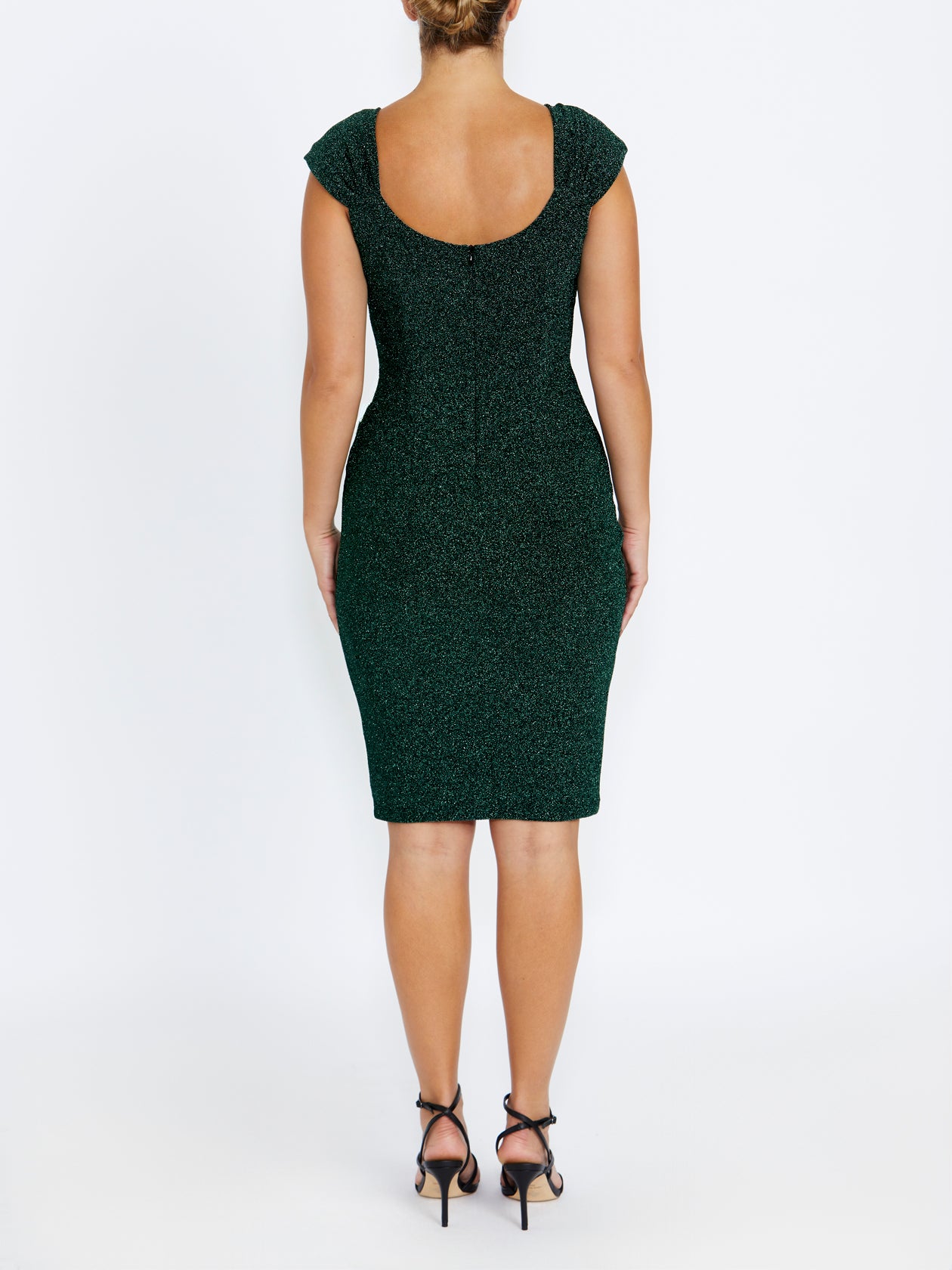 Women's Lurex Knit Easy Fit Dress in Green | Sloane