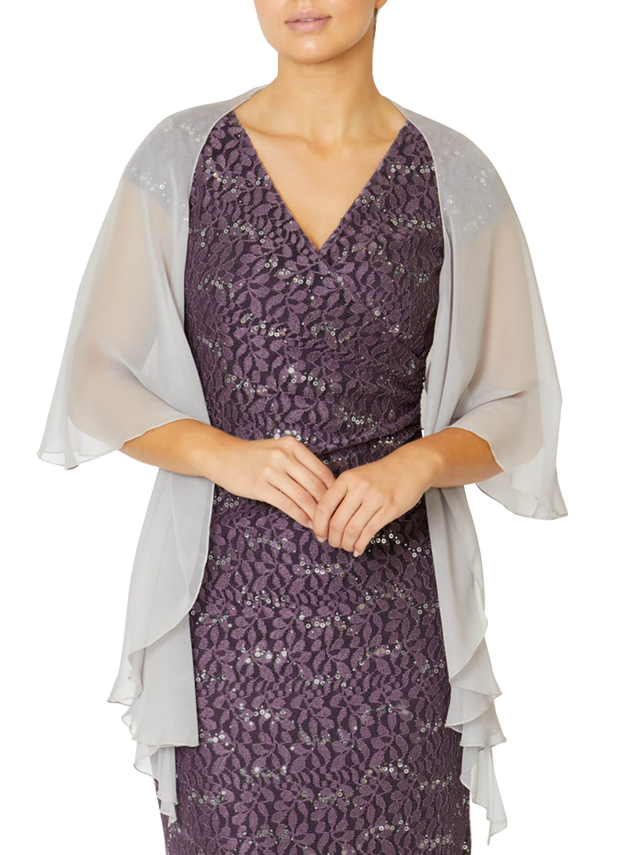 Misty Lilac Purple Silk Shrug | Anthea Crawford