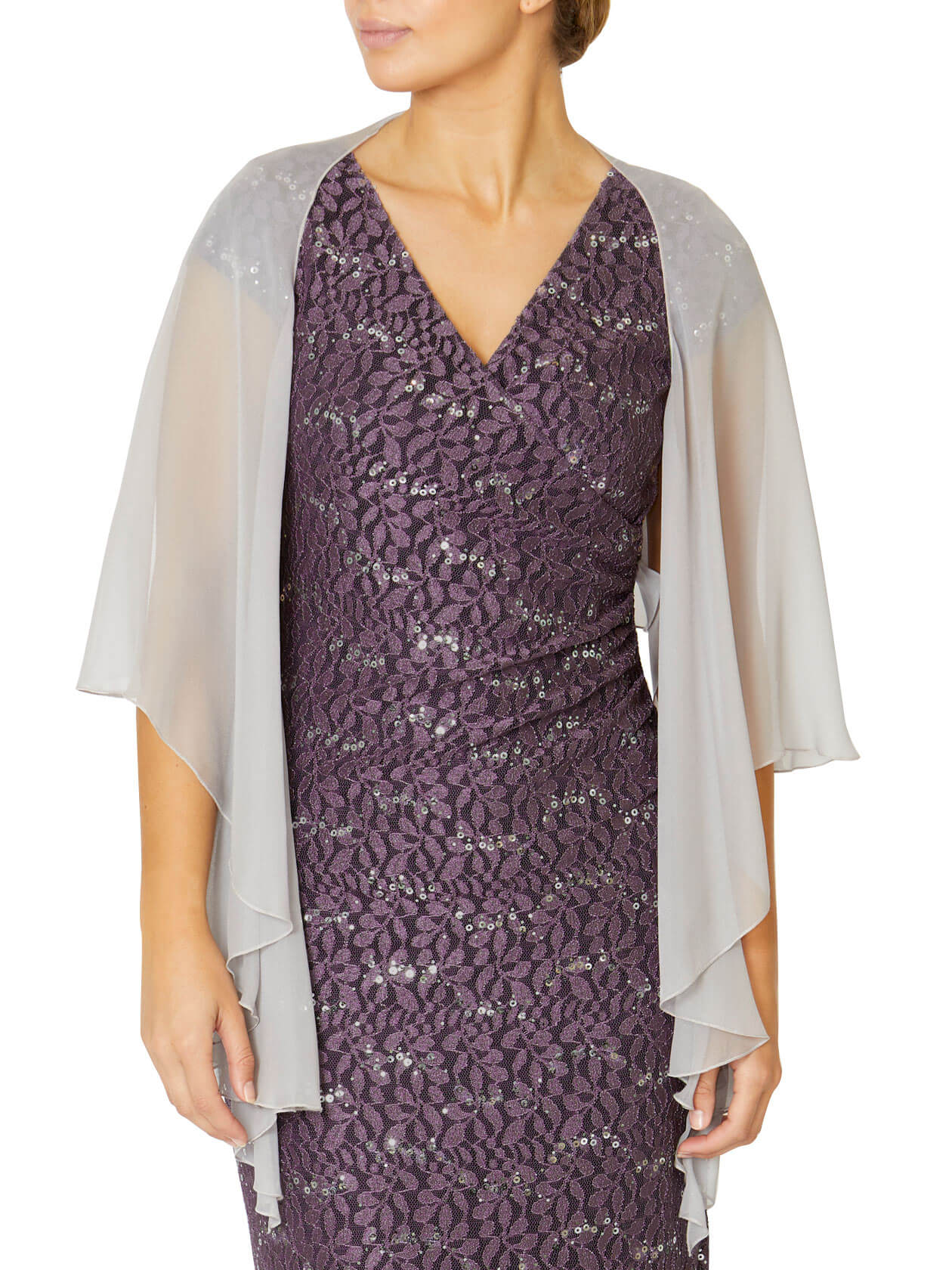 Misty Lilac Purple Silk Shrug | Anthea Crawford