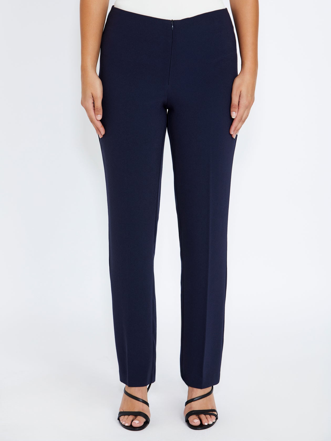 Women's Crepe Straight Leg Pant in Navy