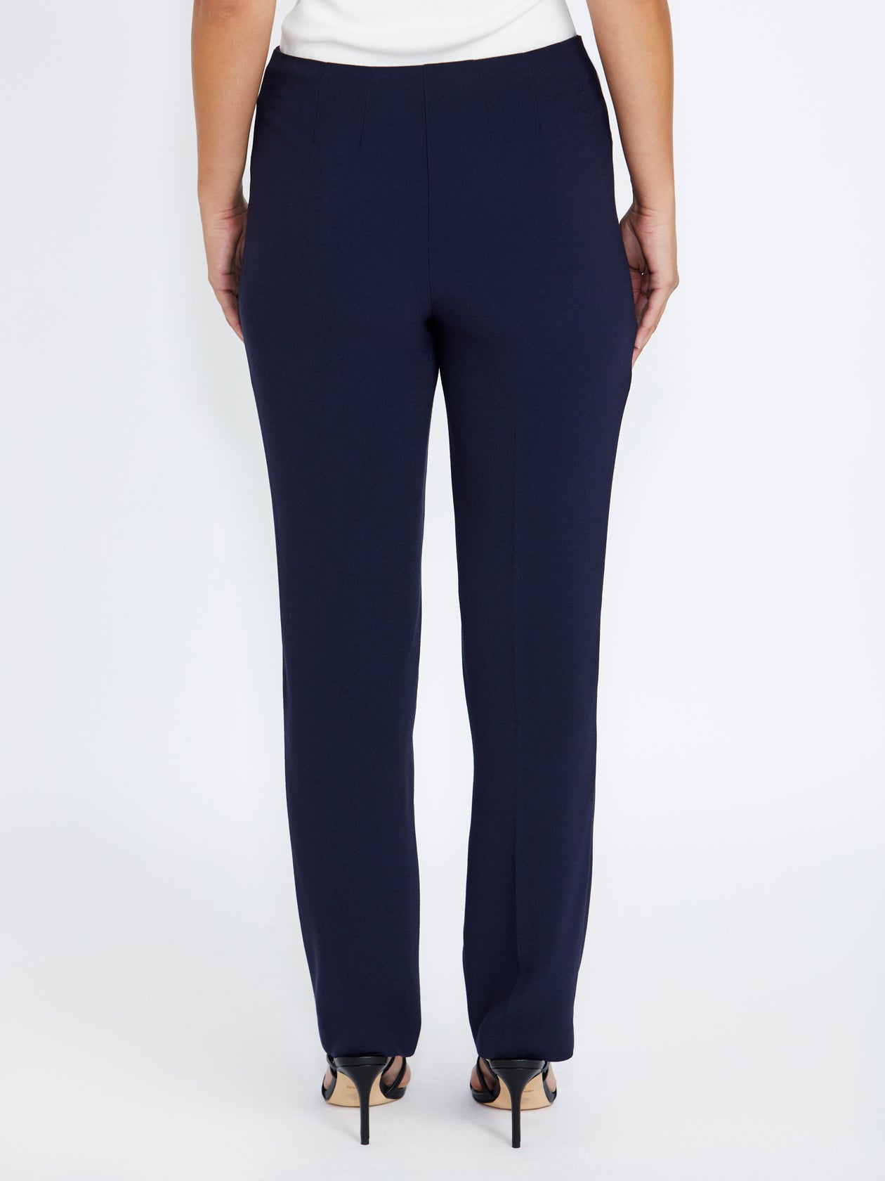 Women's Crepe Straight Leg Pant in Navy