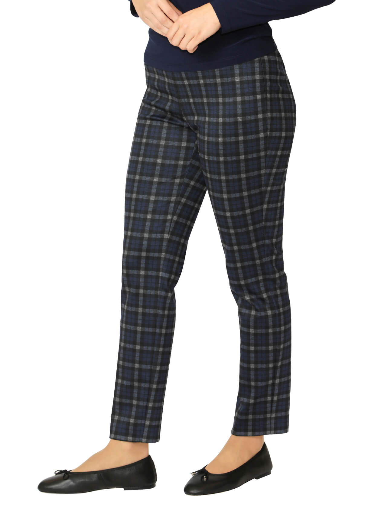 Anna Blue Check Ponti Pant