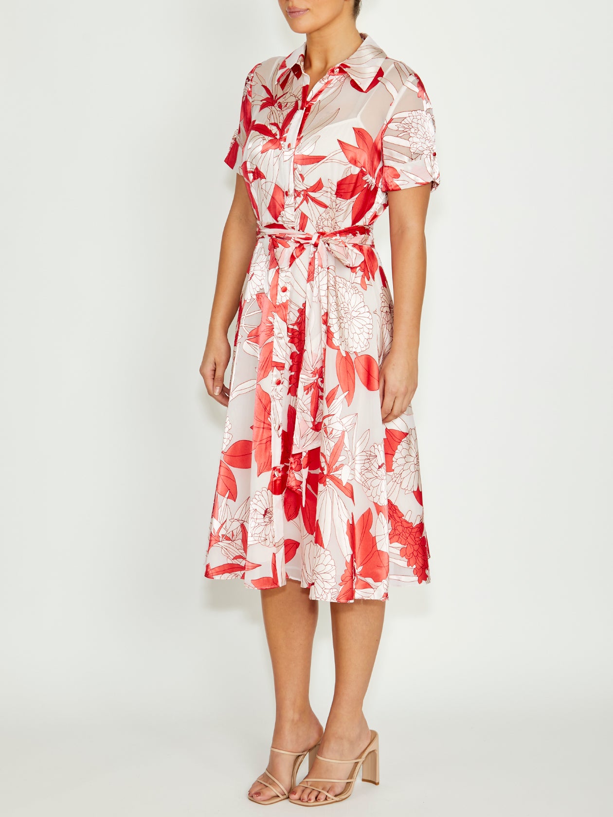 Women's Satin Shirtdress Dress | Sadie