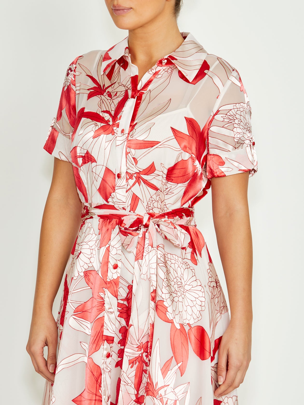 Women's Satin Shirtdress Dress | Sadie