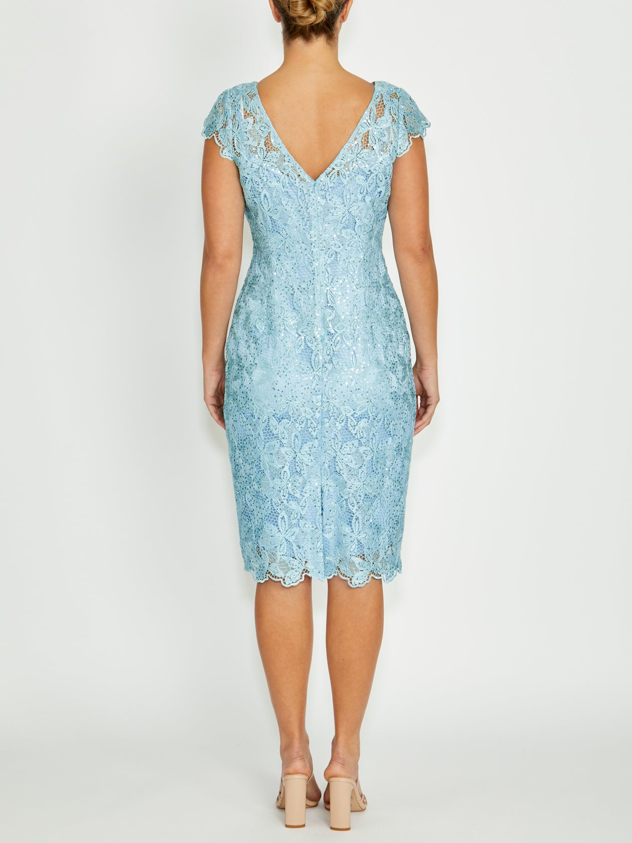 Women's Sequin Lace Easy Fit Dress in Green | Millicent