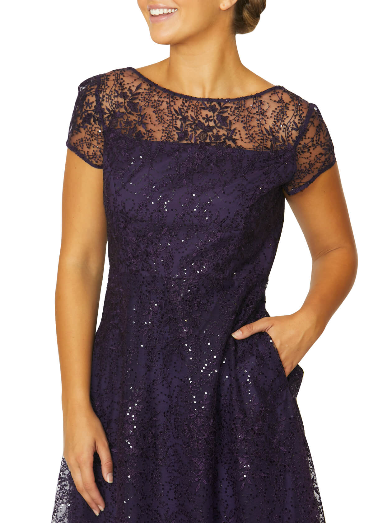 Stellar Aubergine A-Line Dress