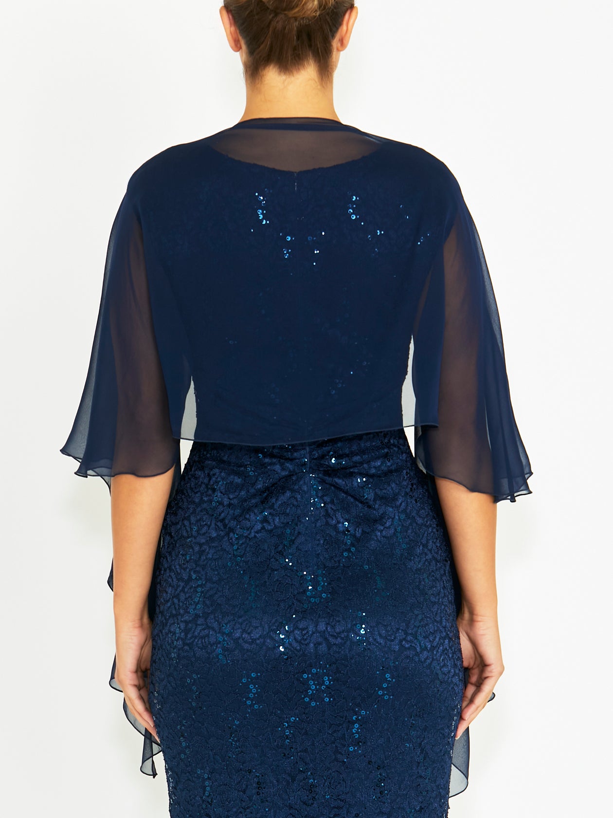 Navy Silk Shrug