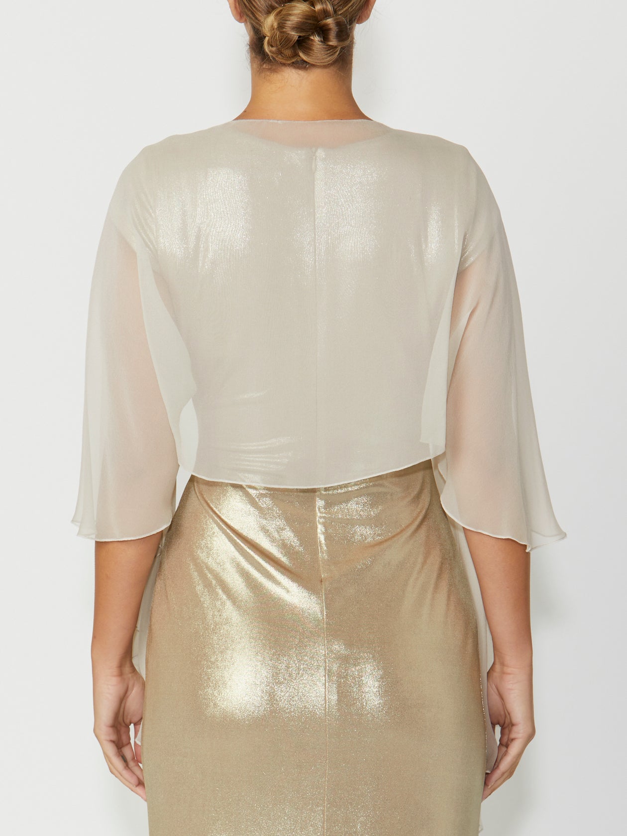 Women's Silk Wrap Shrug in Yellow | Champagne