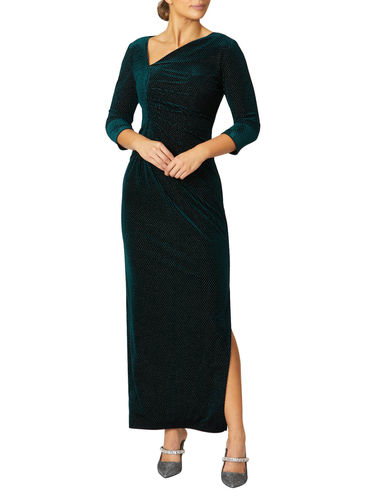Hestia Green Velour Gown