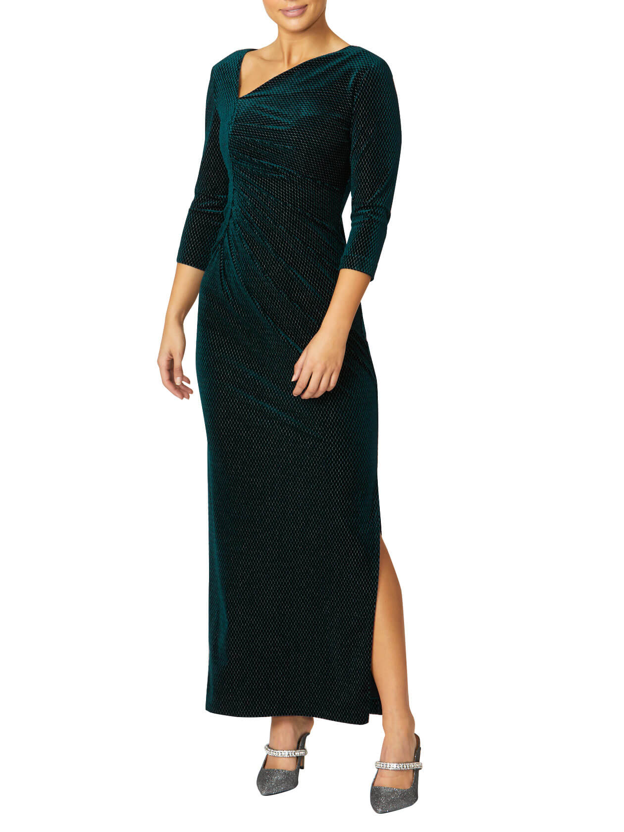 Hestia Green Velour Gown