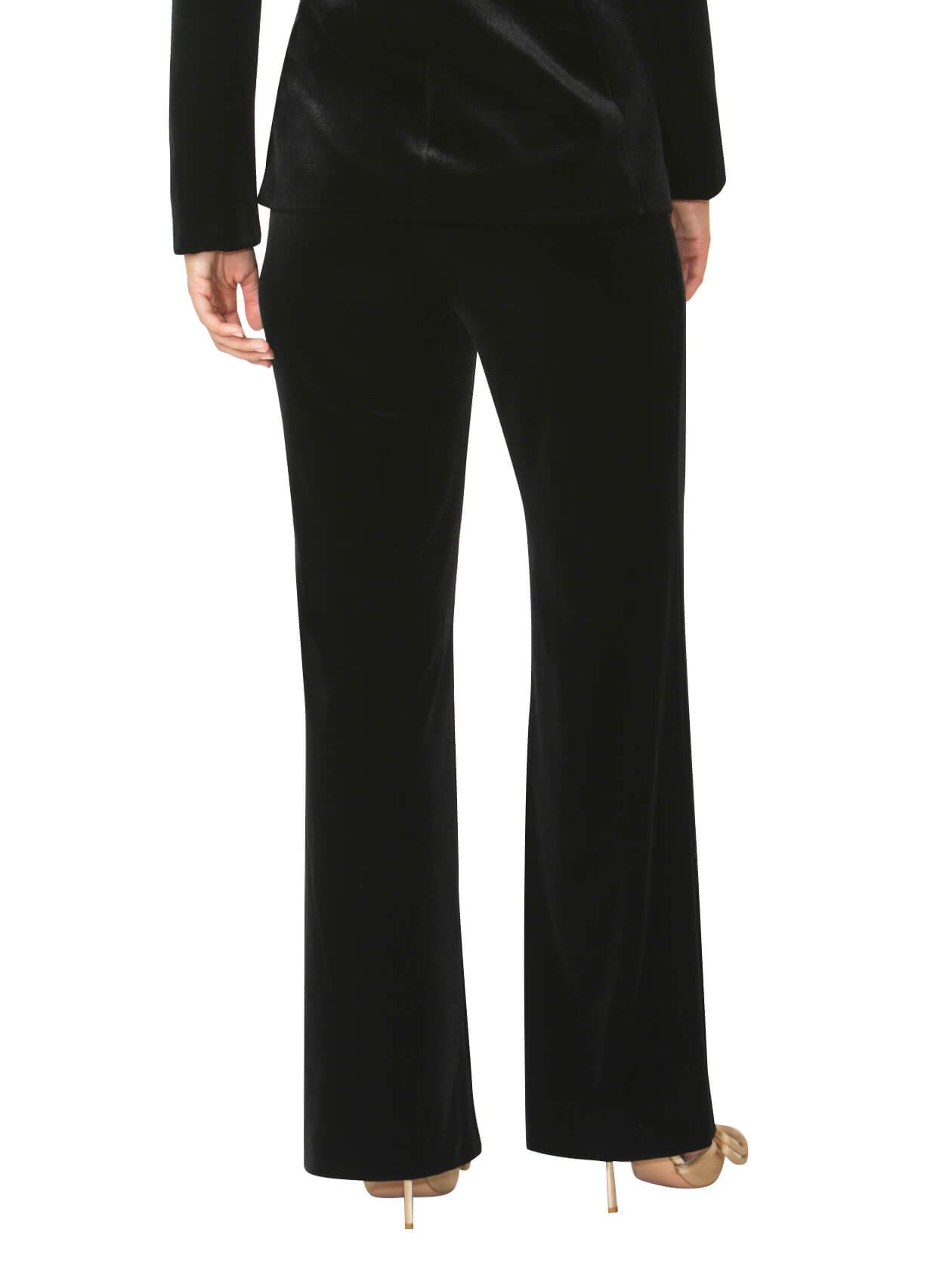 Regina Black Wide Leg Velour Pant