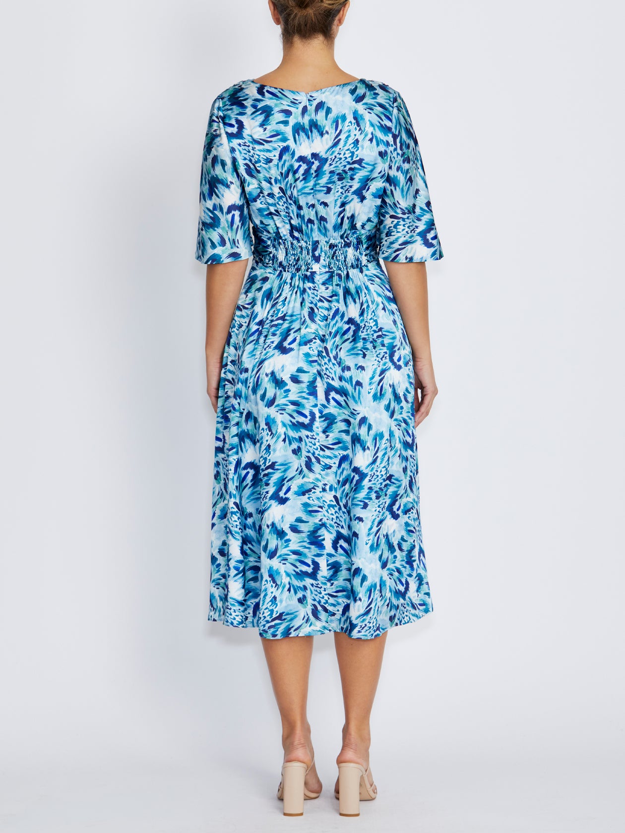 Elena Brushed Feather Midi Dress