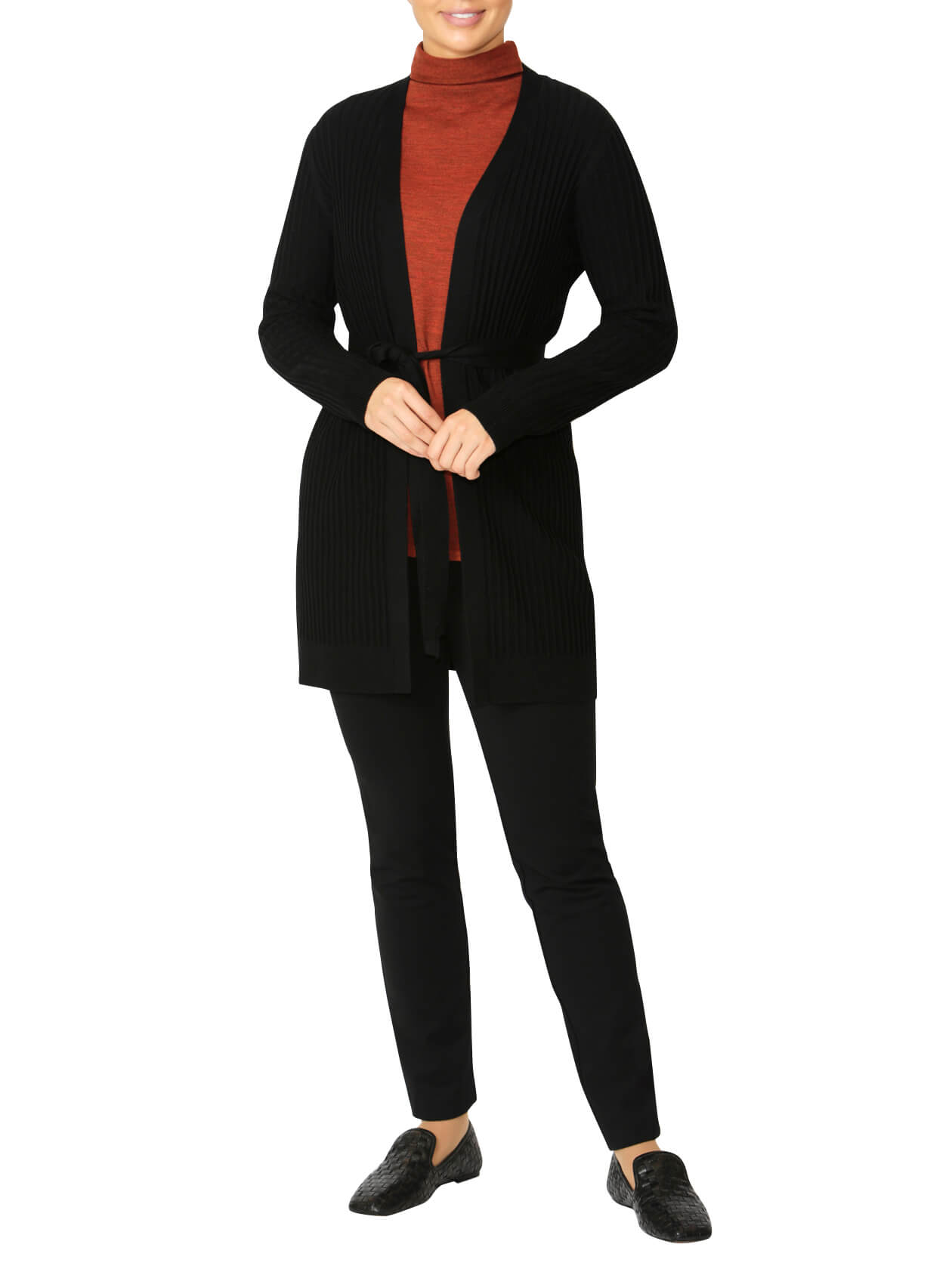 Blanca Black Ribbed Cardigan