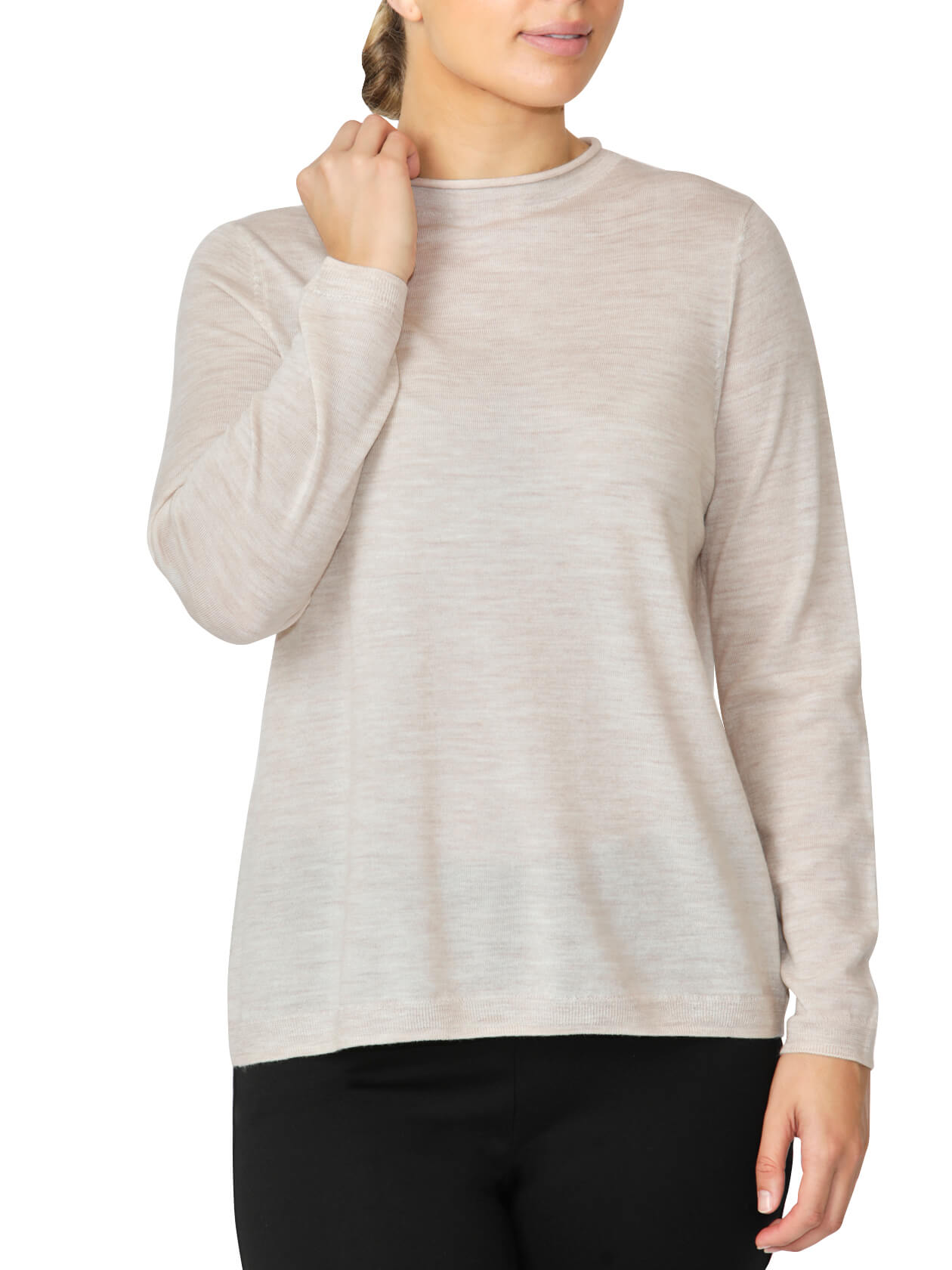 Gwen Oatmeal Funnel Neck Sweater