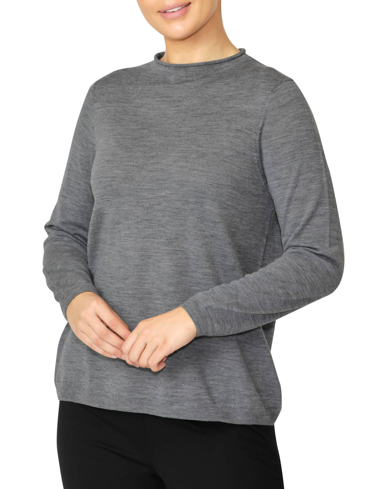 Gwen Grey Funnel Neck Sweater