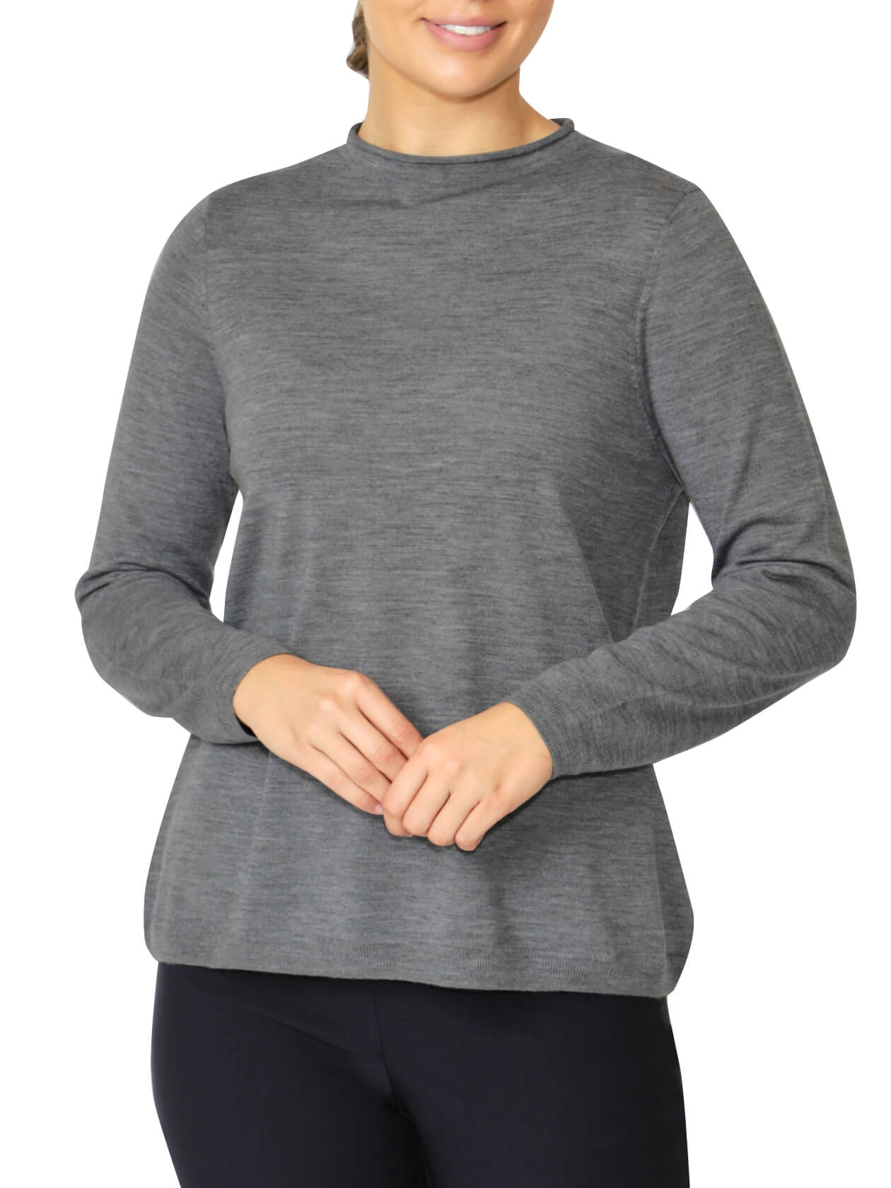 Gwen Grey Funnel Neck Sweater