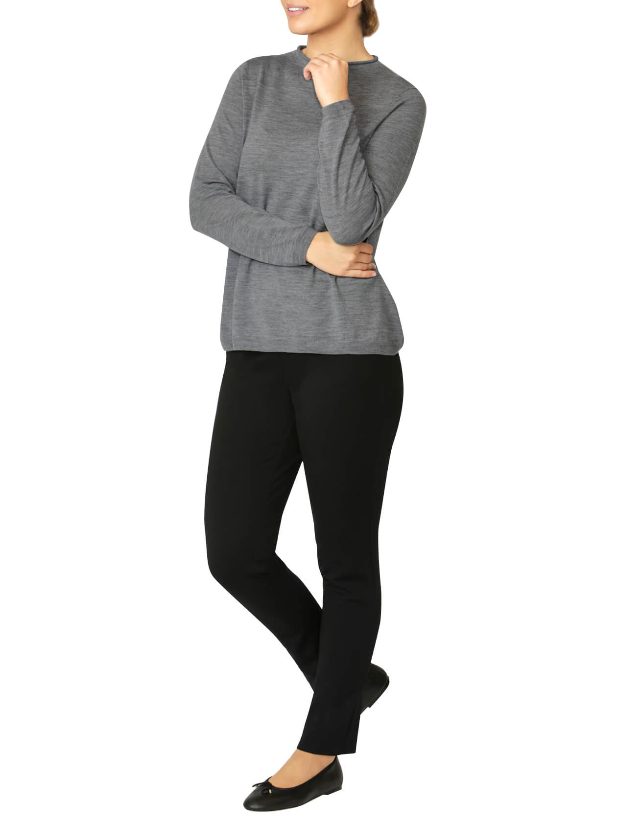 Gwen Grey Funnel Neck Sweater