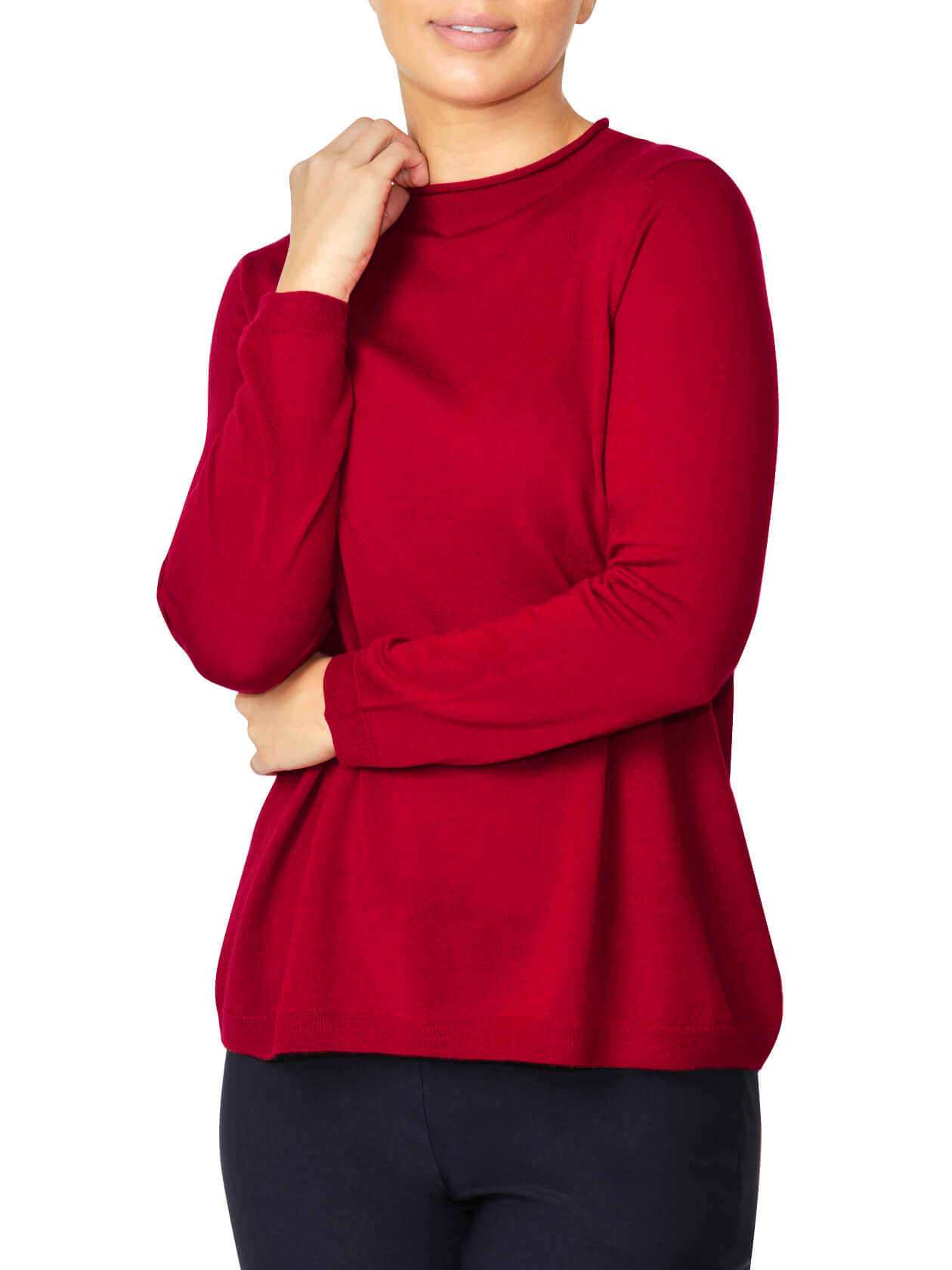 Gwen Red Funnel Neck Sweater