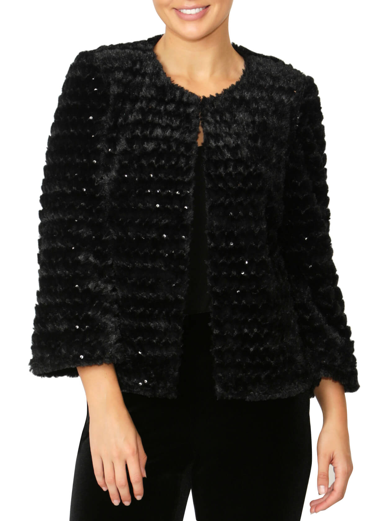 Estelle Black Faux Fur Jacket