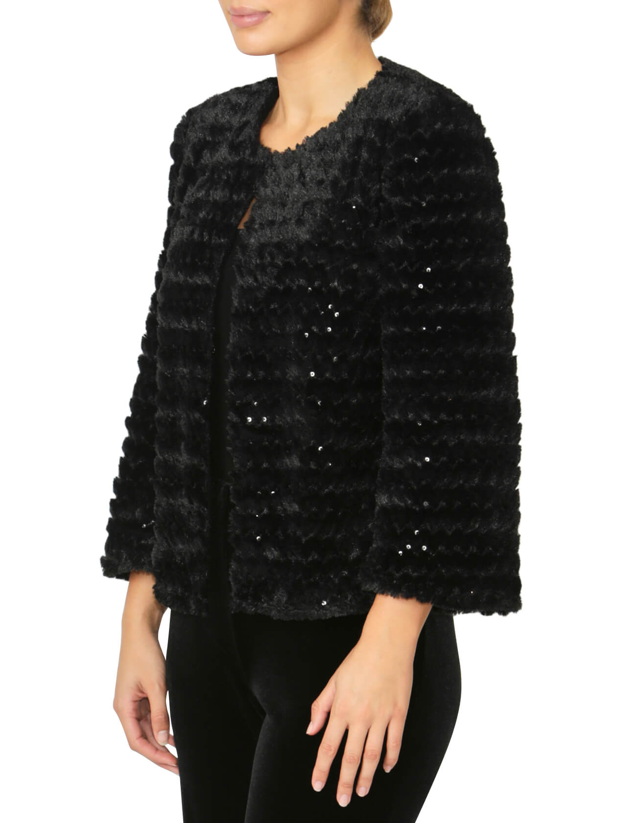 Estelle Black Faux Fur Jacket