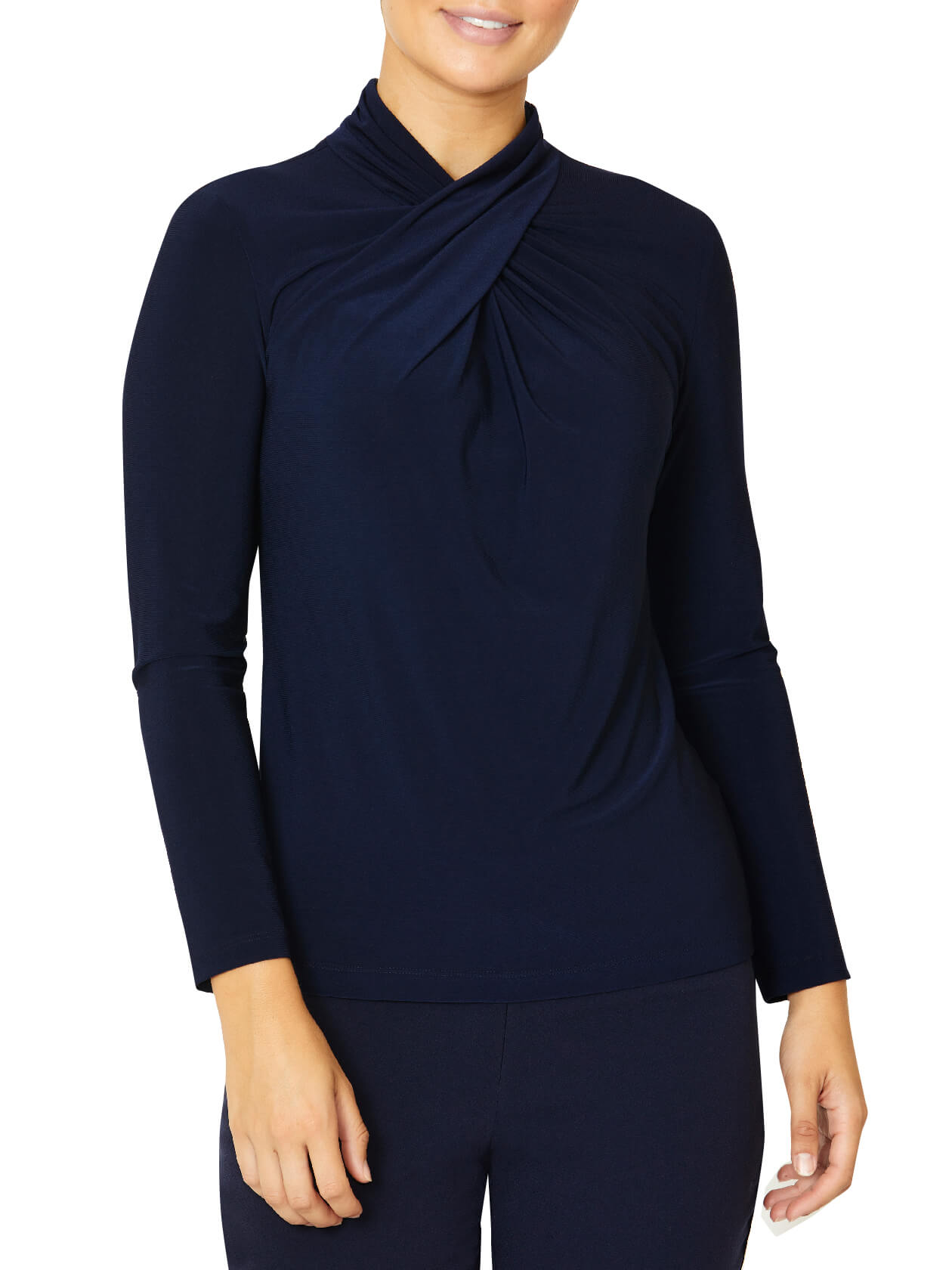 Diana Navy Blue Jersey Top