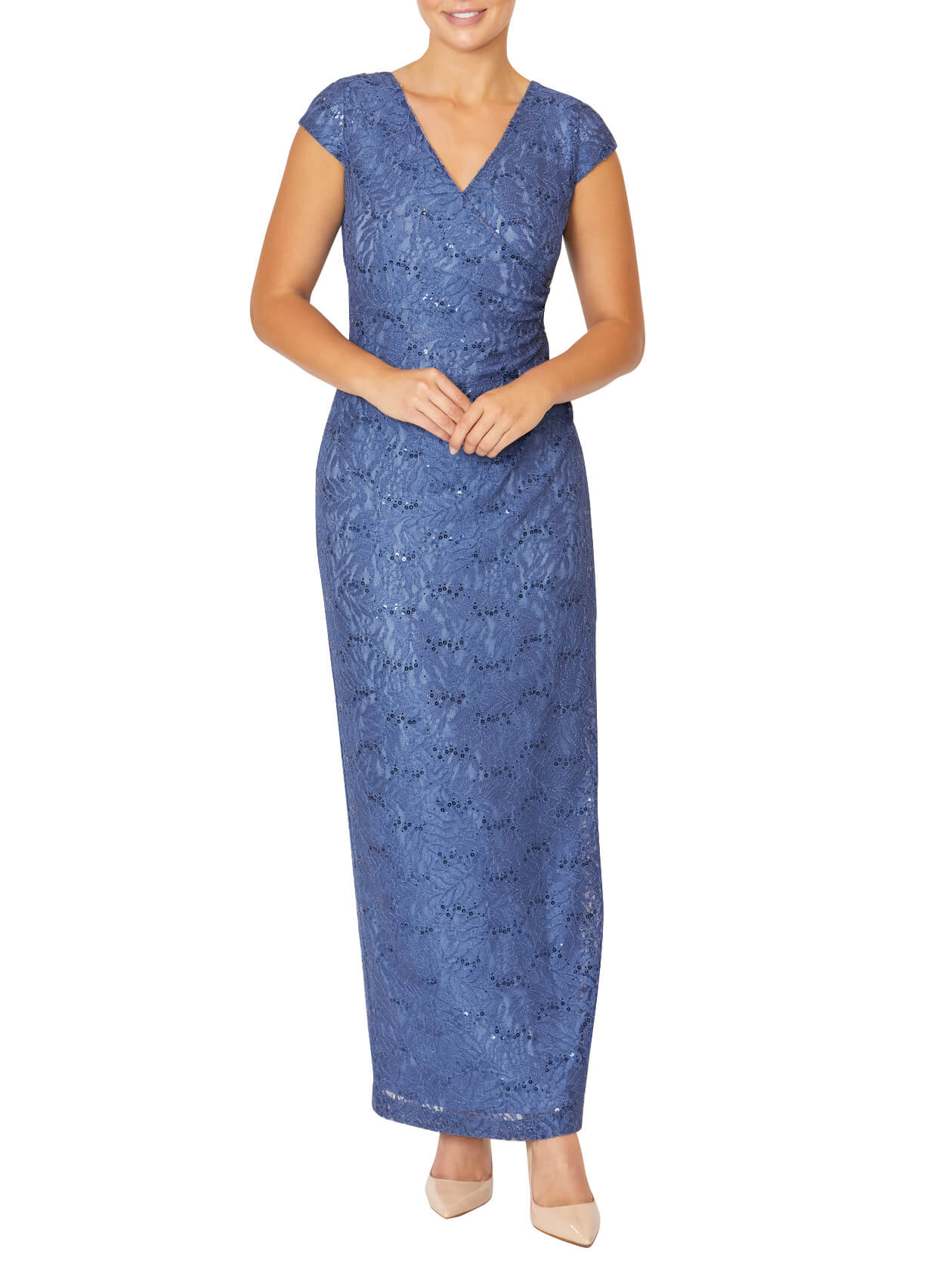 Aurelia Blue Stretch Lace Gown