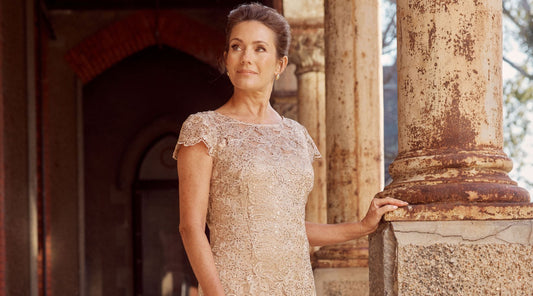 Millicent Champagne Sequin Lace Gown