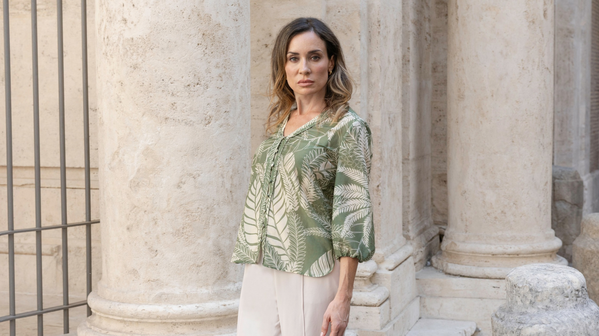 Selma Palm Print Blouse