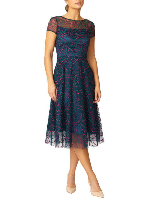 Leila Navy A-Line Dress