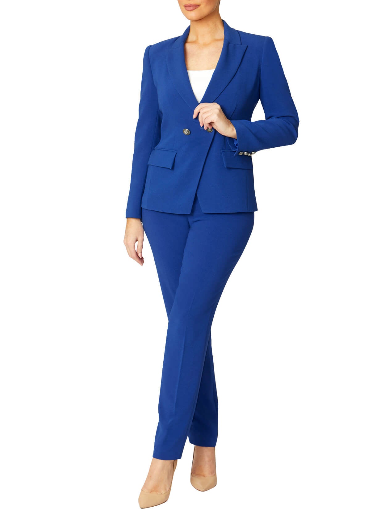Vanessa Cobalt Double-Beasted Jacket
