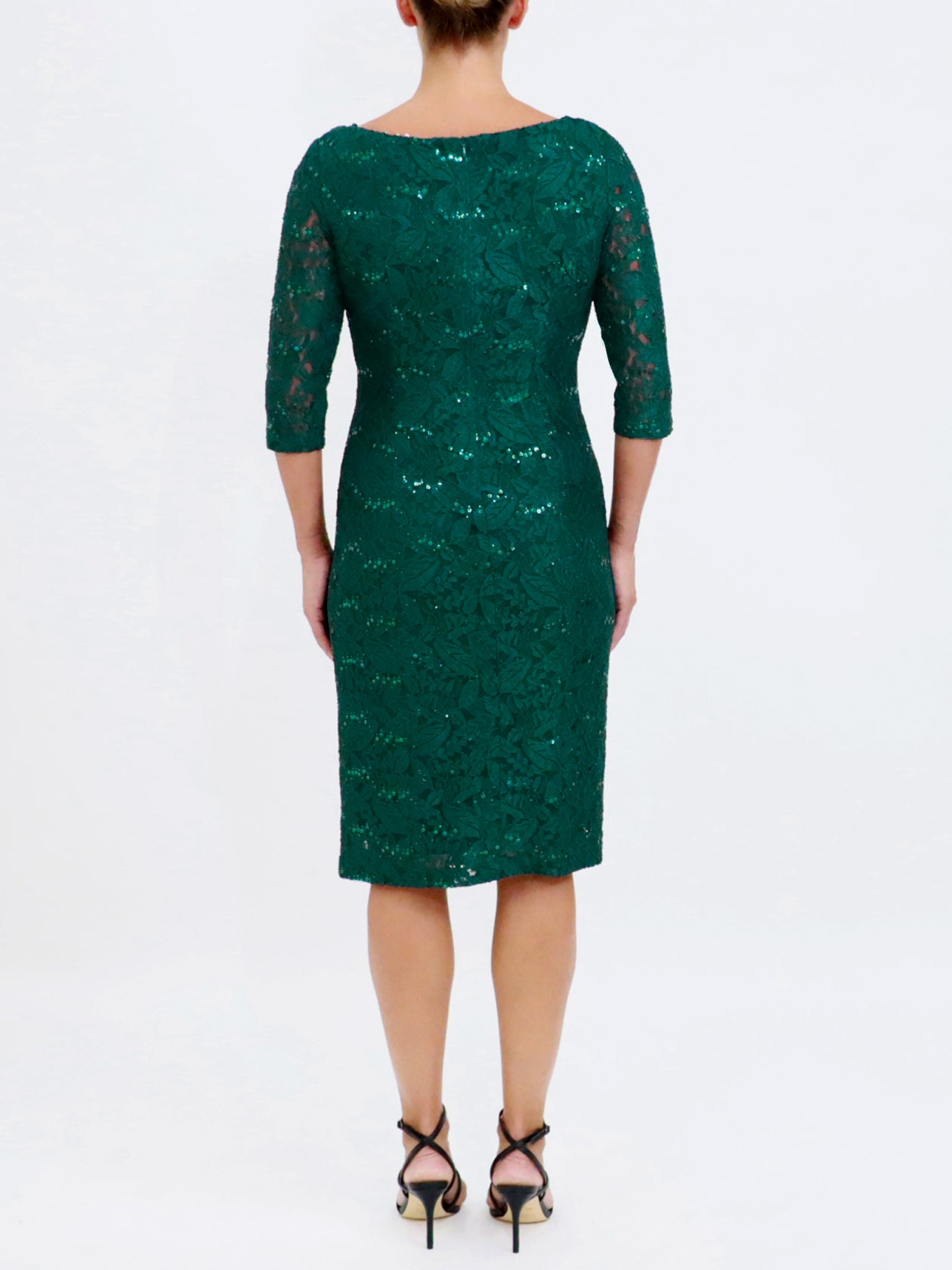 Women's Lace Cowl Neck Dress in Green | Elisa