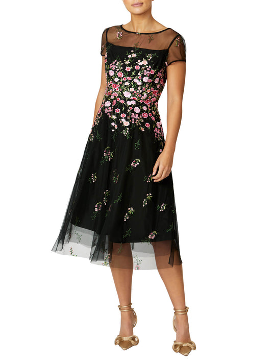 Leila Pink Floral A-Line Dress