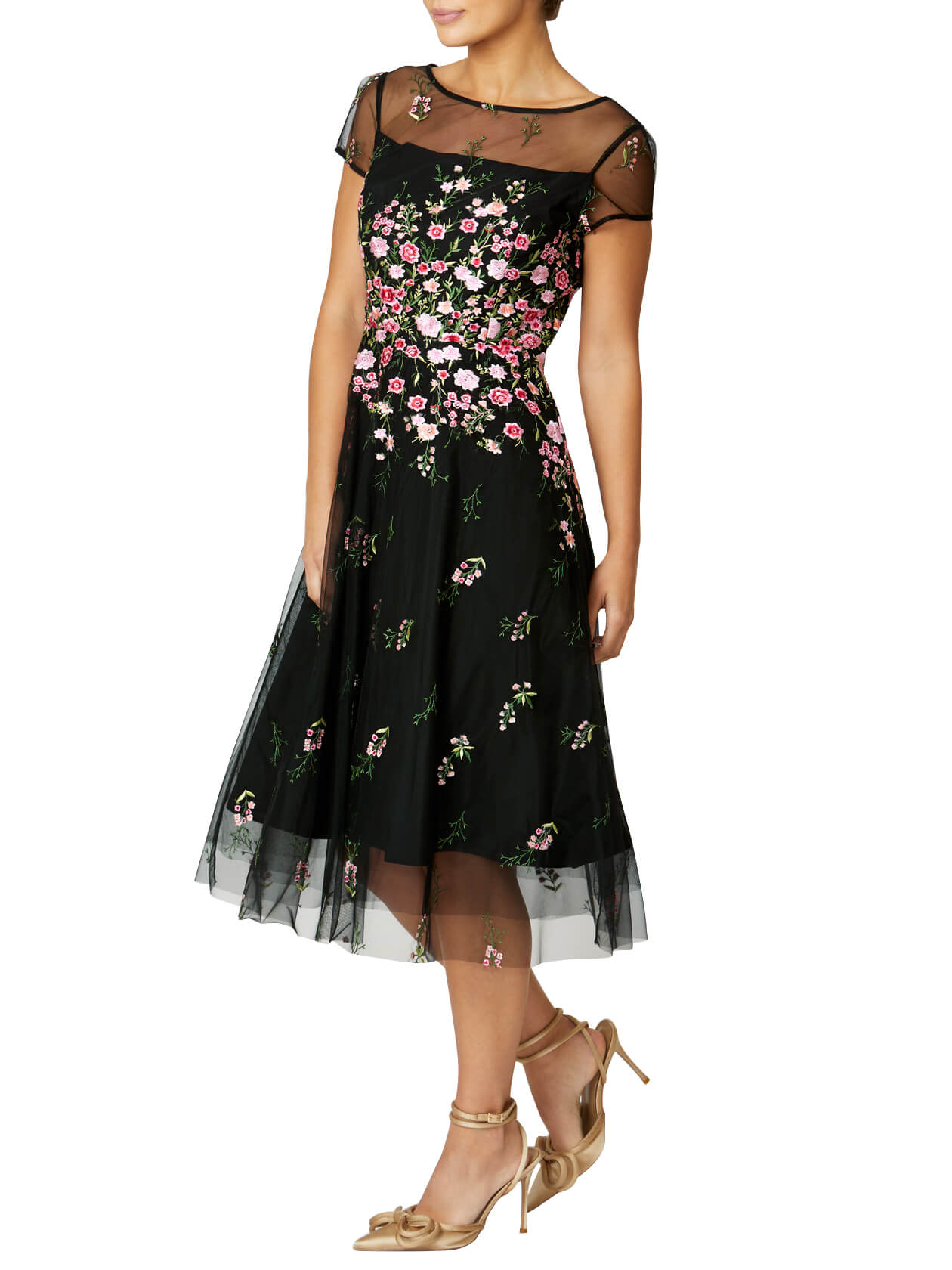 Leila Pink Floral A-Line Dress