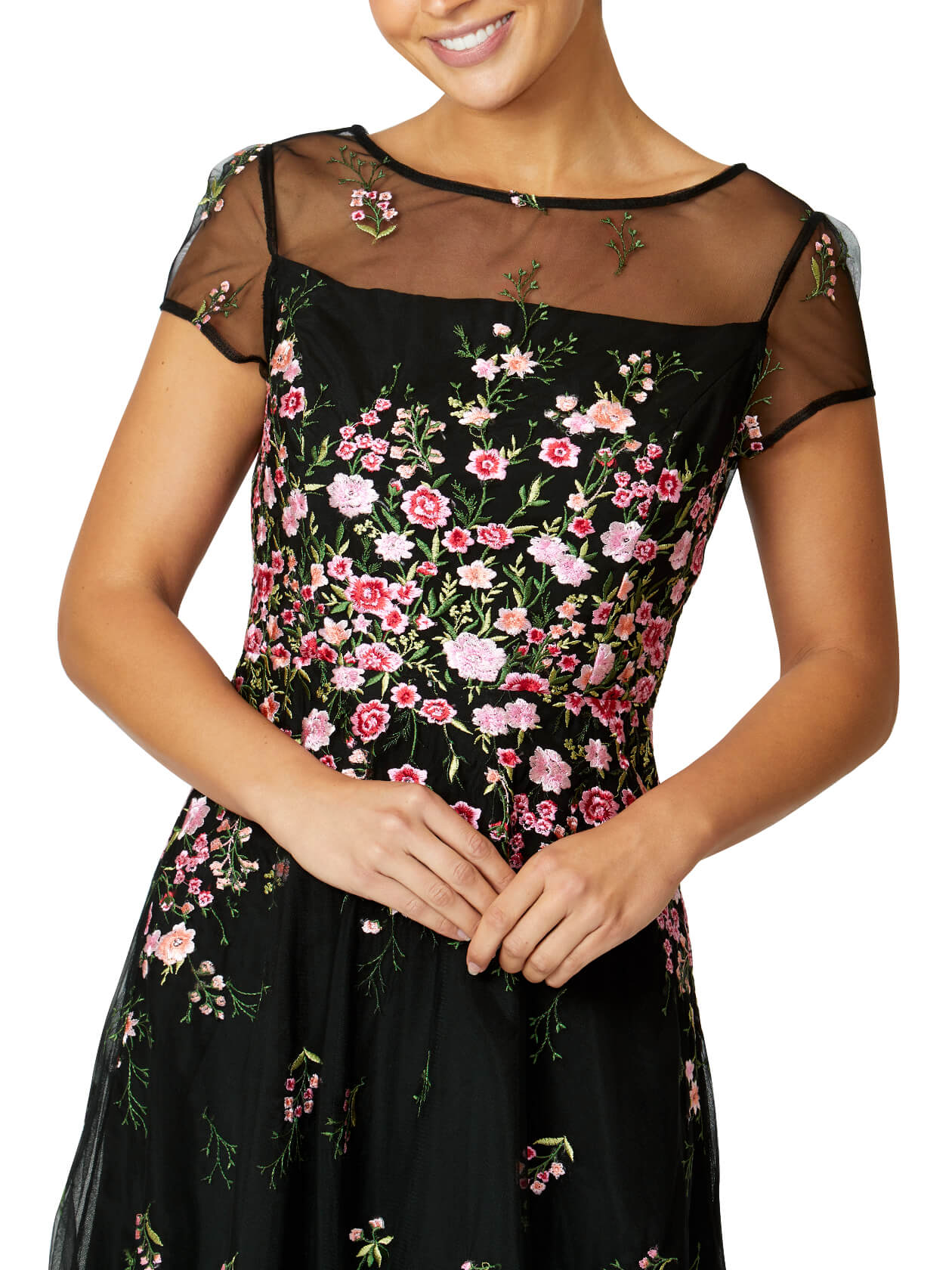 Leila Pink Floral A-Line Dress