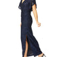 Ella Navy Stretch Lace Gown