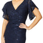 Ella Navy Stretch Lace Gown