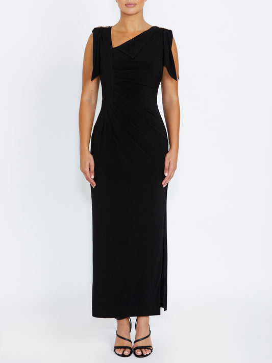 Hebe Black Jersey Gown