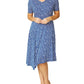 Francesca Ivory and Cobalt Jersey Dress