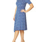 Francesca Ivory and Cobalt Jersey Dress