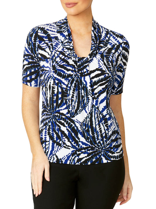 Roma Palm Print Jersey Top