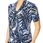 Roma Palm Print Jersey Top