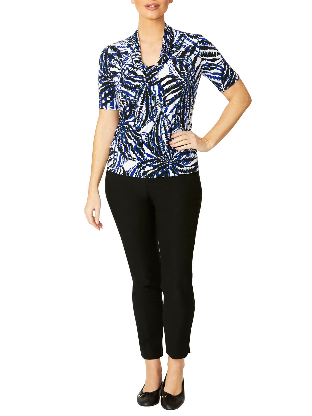 Roma Palm Print Jersey Top