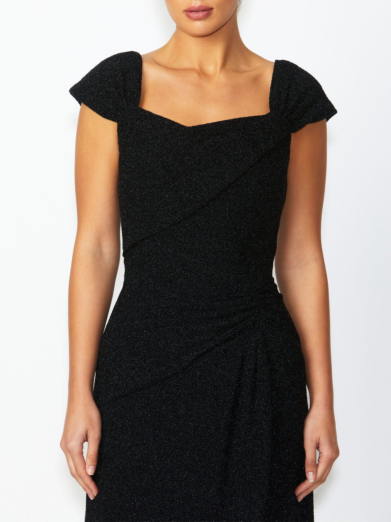 Women's Lurex Knit Floor Length Gown in Black | Sloane