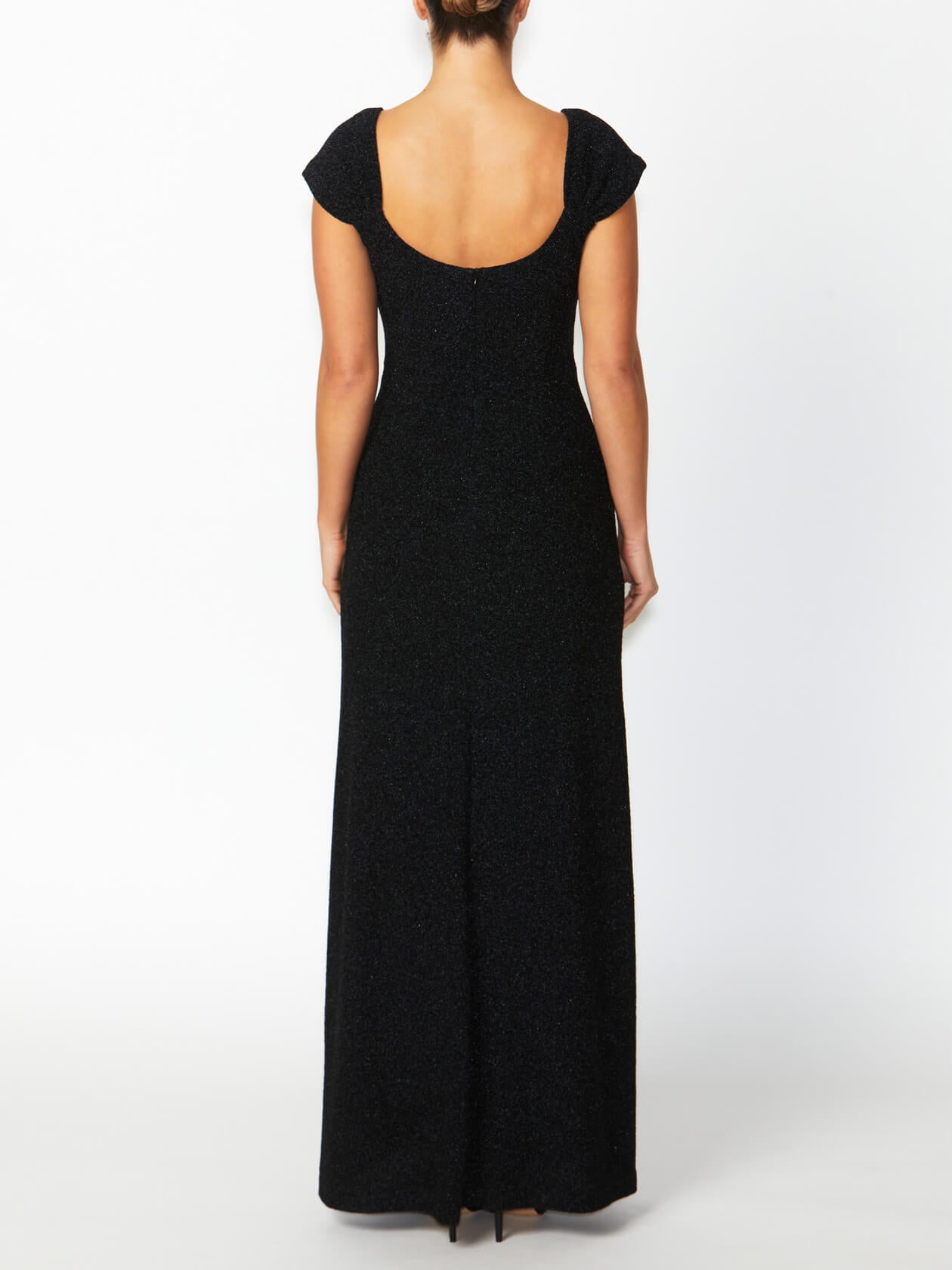 Women's Lurex Knit Floor Length Gown in Black | Sloane
