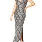Aurelia Silver Stretch Lace Gown