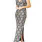 Aurelia Silver Stretch Lace Gown
