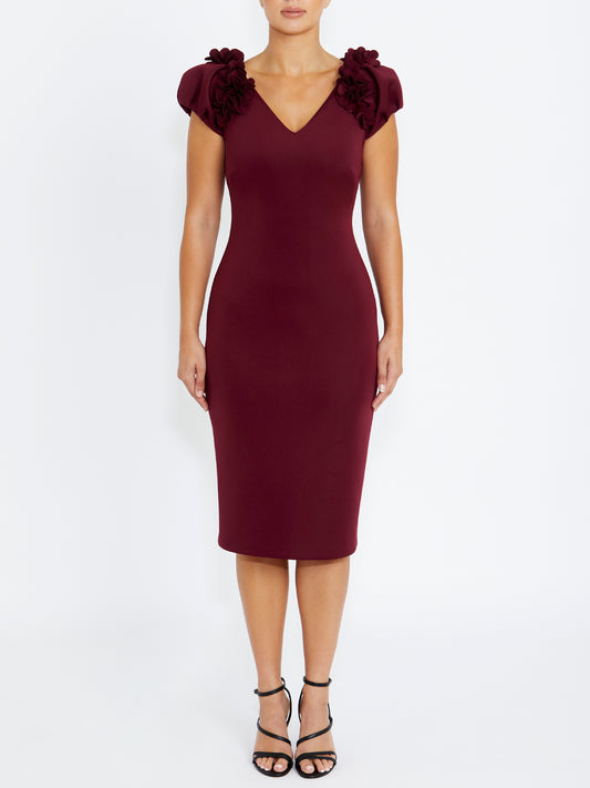 Petal Burgundy Dress