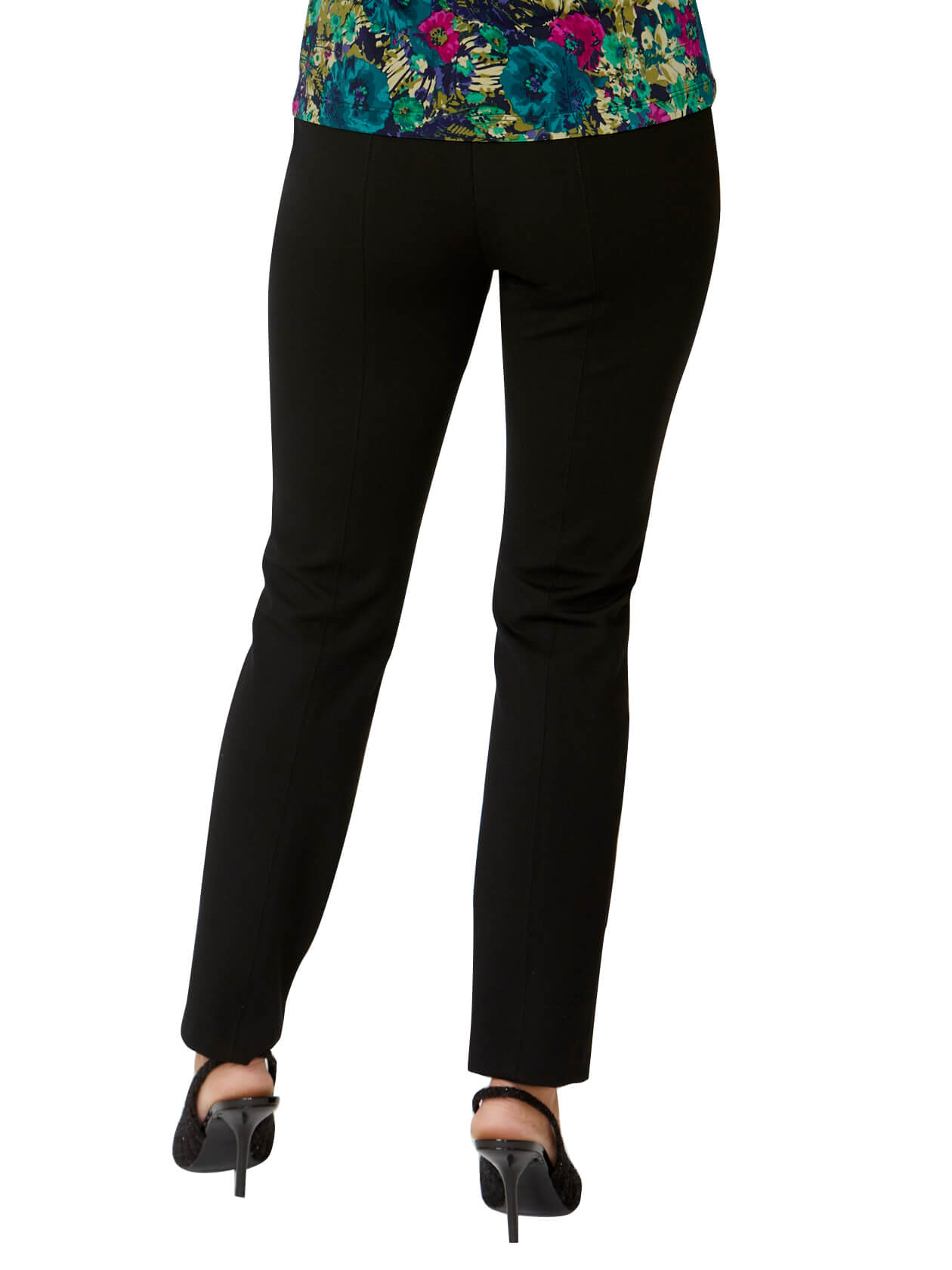 Women's Ponti Straight Leg Stretch Pant in Black