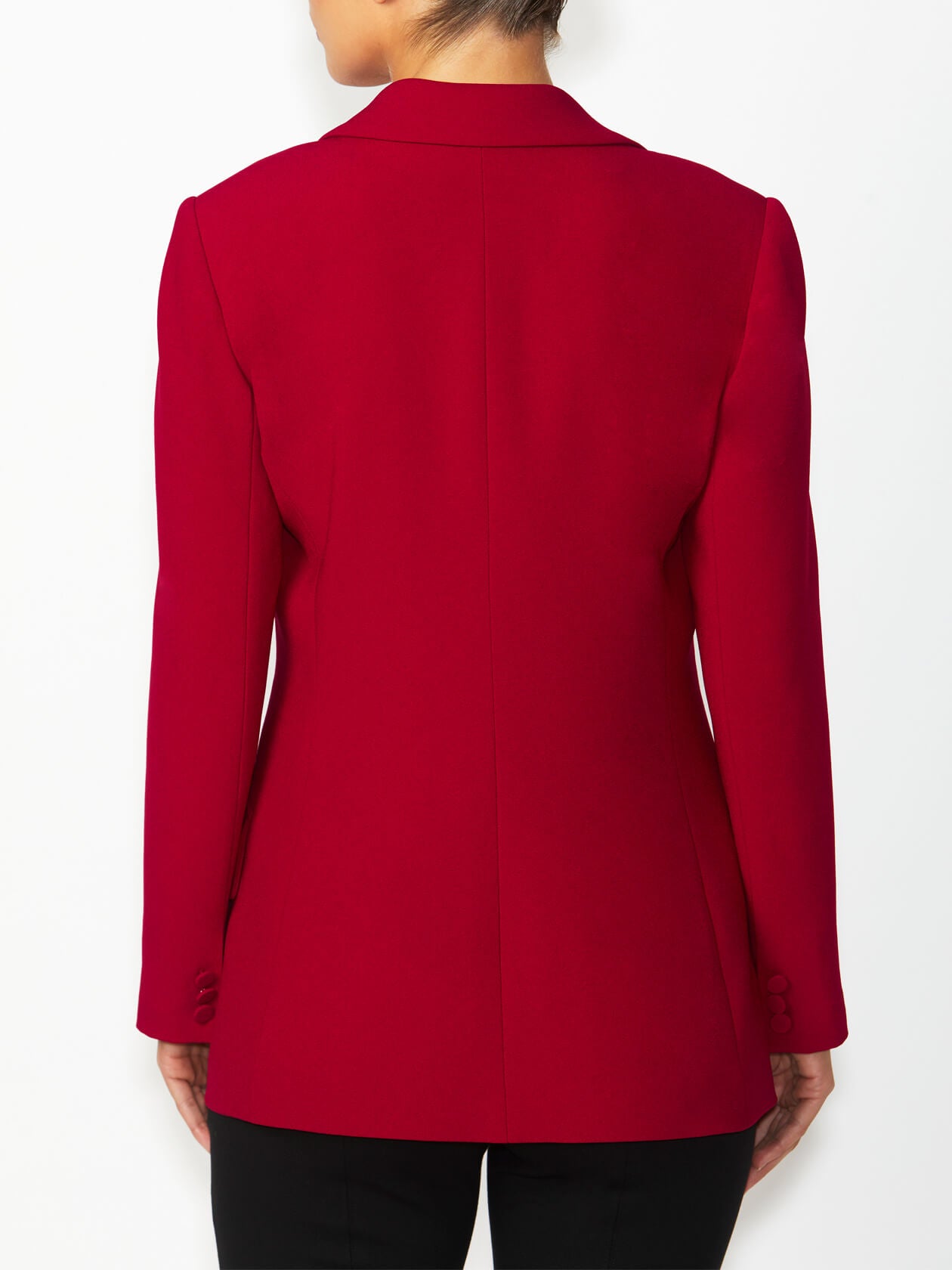 Women's Crepe Longline Jacket in Red | Rochelle