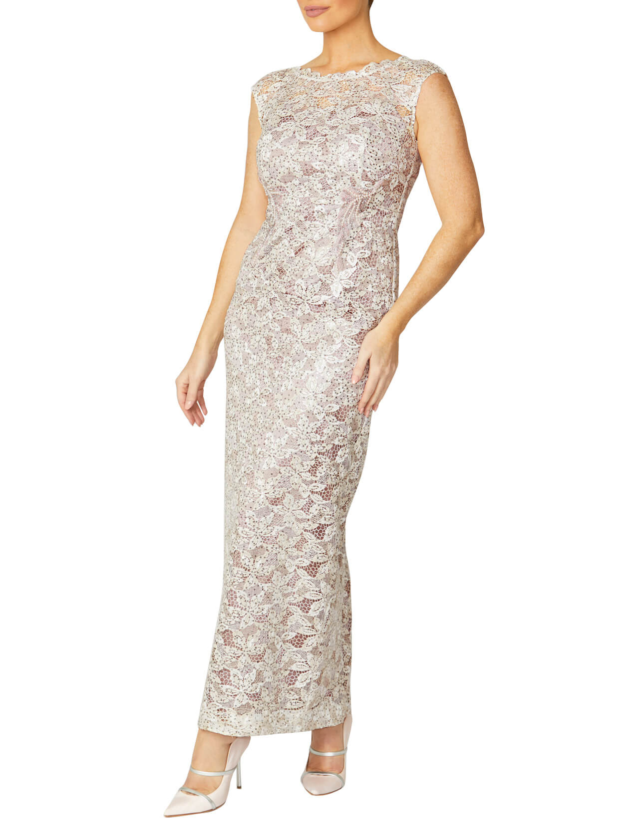 Venetia Pearl Sequin Lace Gown